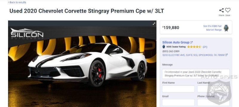 You In The Market? A Fully Optioned 2020 C8 Corvette Is On The Market For A Mere $159,880